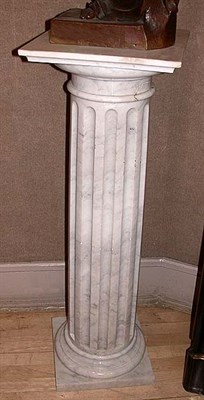 Lot 183 - White Marble Columnar Pedestal Height 42 inches.