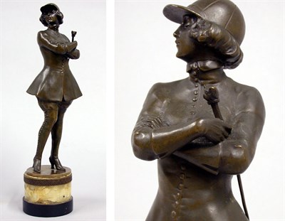 Lot 684 - Bronze Figure of a Woman in Riding Attire...