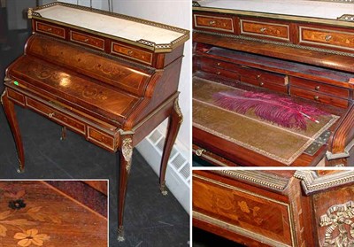 Lot 238 - Louis XVI Style Marquetry Inlaid Mahogany and...