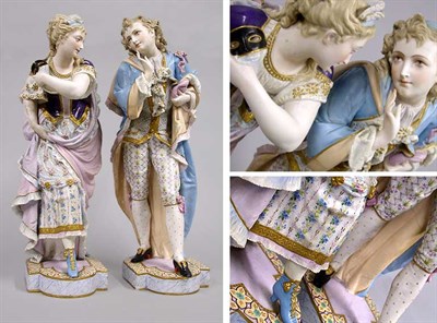 Lot 227 - Pair of Continental Porcelain Figures Each in...