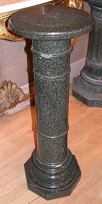 Lot 669 - Green Marble Columnar Pedestal Height 39 inches.