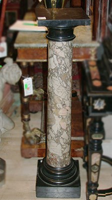 Lot 650 - Black Onyx and Rouge Marble Columnar Pedestal...