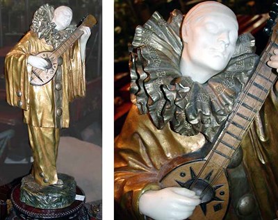 Lot 811 - Bronze and Marble Sculpture of a Harlequin...