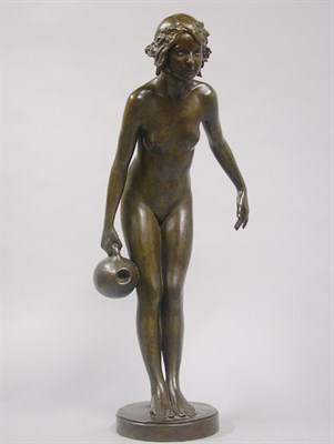 Lot 633 - Bronze Figure of a Female Bather Signed F....