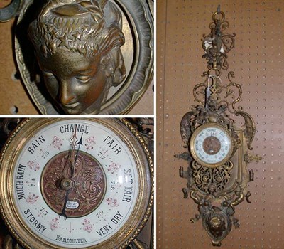 Lot 170 - Renaissance Revival Bronze Barometer Retailed...