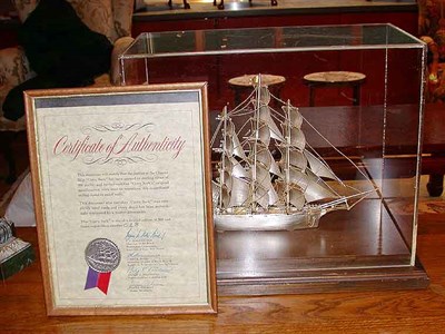 Lot 450 - Sterling Silver Model of The Cutty Sark...