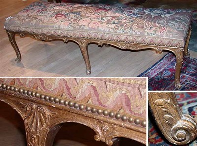 Lot 486 - Regence Style Gilt-Wood Bench With Aubusson...