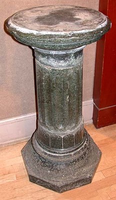 Lot 640 - Green Marble Columnar Pedestal Height 36 inches.