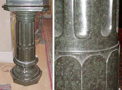 Lot 179 - Green Marble Columnar Pedestal Height 40 inches.