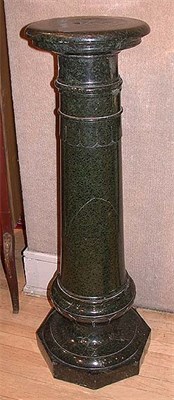 Lot 660 - Green Marble Columnar Pedestal Height 43 inches.