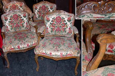 Lot 484 - Set of Four Louis XV Style Upholstered...