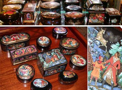 Lot 262 - Group of Russian Painted Porcelain Covered...