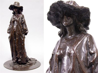 Lot 632 - Bronze Figure of a Girl in a Wide Brimmed Hat...