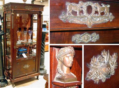 Lot 226 - Empire Style Bronze Mounted Mahogany Vitrine...