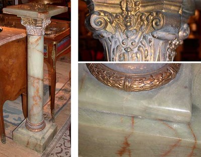 Lot 638 - Gilt-Metal Mounted Onyx Columnar Pedestal...