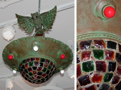 Lot 845 - Austrian Bronze and Glass Chandelier Cast as...