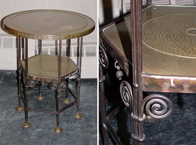 Lot 835 - Persian Style Bronze and Iron Taboret Height...