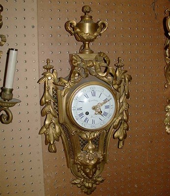 Lot 202 - Louis XVI Style Gilt-Bronze Cartel Clock...