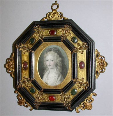 Lot 143 - Italian Gilt-Metal and Ebony Frame Decorated...