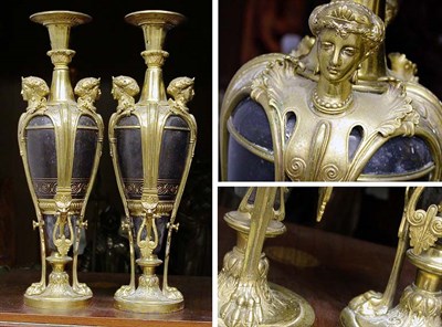 Lot 131 - Pair of Napoleon III Bronze Urns Height 16 1/2...
