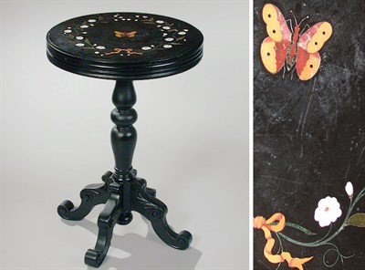 Lot 595 - Pietra Dura Inlaid Side Table Depicting...