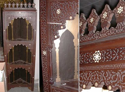 Lot 824 - Persian Teak Corner Cabinet Height 6 feet,...