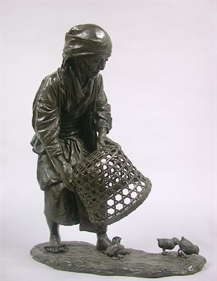 Lot 834 - Japanese Bronze Figure of a Farmer Height 22...