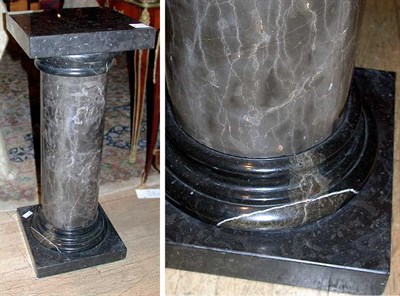 Lot 664 - Continental Gray Marble Columnar Pedestal...