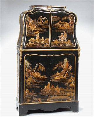 Lot 249 - Louis XV Style Chinoiserie Decorated Black...