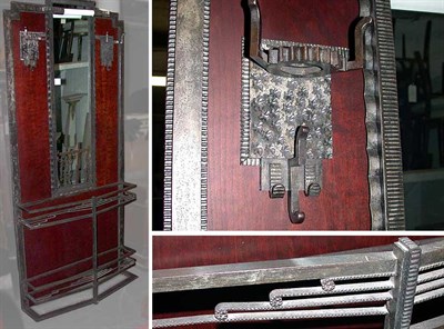 Lot 798 - Art Deco Style Iron and Mahogany Hall Tree...