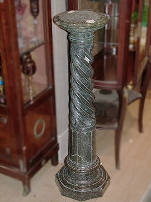 Lot 181 - Green Marble Columnar Pedestal Height 42 inches.