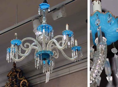 Lot 411 - Bohemian Blue Opaline Glass and Colorless...