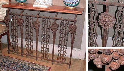 Lot 769 - Art Deco Style Iron and Marble Console Height...