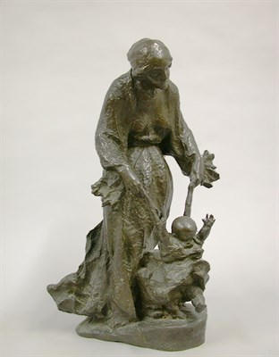 Lot 621 - Bronze Figure of a Woman and Child Signed...