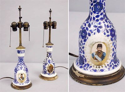Lot 147 - Pair of Russian Porcelain Bottles Each mounted...