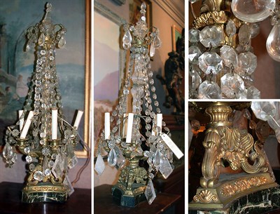Lot 456 - Pair of Louis XV Style Bronze and Glass...