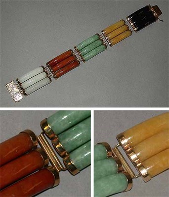 Lot 165 - Multicolored Jade Bracelet