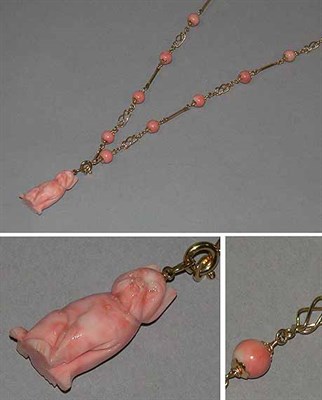 Lot 81 - Coral Bead Necklace and Pendant