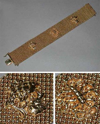 Lot 334 - Gold Mesh Bracelet