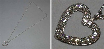 Lot 161 - Diamond Heart Pendant and Chain