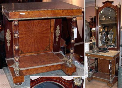 Lot 262 - Neoclassical Style Marble Top Walnut Console...