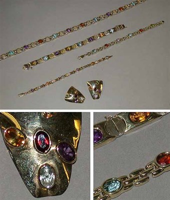 Lot 575 - Group of Assorted Gold and Multicolored Stone Jewelry