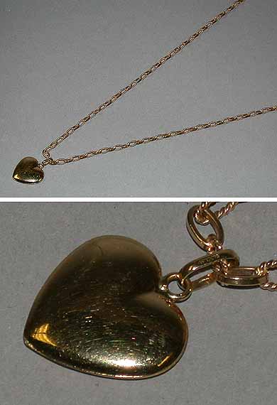 Lot 158 - Heart Pendant and Gold Chain