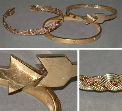 Lot 172 - Three Gold Bangle Bracelets