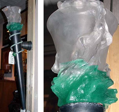 Lot 813 - Daum Green and Colorless Molded Glass and...