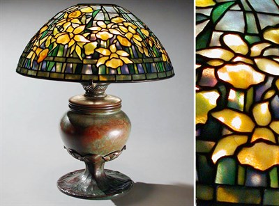 Lot 932 - Tiffany Studios Leaded Favrile Glass and...