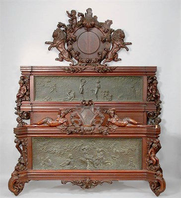 Lot 168 - Italian Baroque Style Mahogany Bed The foot...