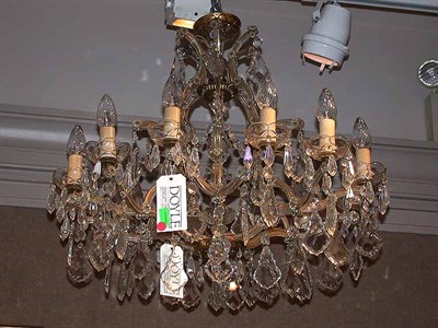 Lot 439 - Georgian Style Crystal Twelve-Light Chandelier