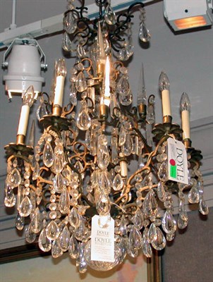 Lot 442 - Louis XV Style Brass and Glass Six-Light...