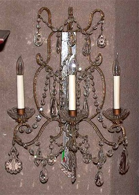 Lot 450 - Pair of Louis XV Style Mirror Back Three-Light...